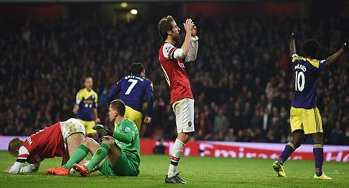 فلاميني يحرم أرسنال من الفوز على سوانزي سيتي بهدف قاتل بمرماه